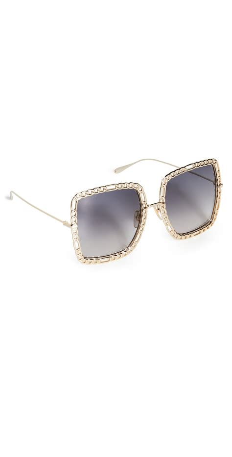 gucci - gg0106s - metal - shiny endura gold|Gucci Women's Oversized Metal Sunglasses, Shiny Endura .